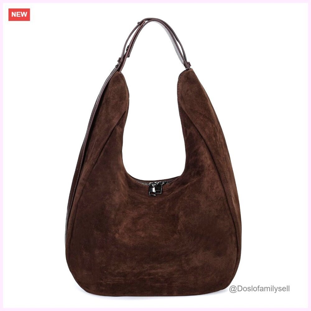 Slouchy Suede Hobo Shoulder Bag Crescent Crossbody Purse Tote Adjustable Strap